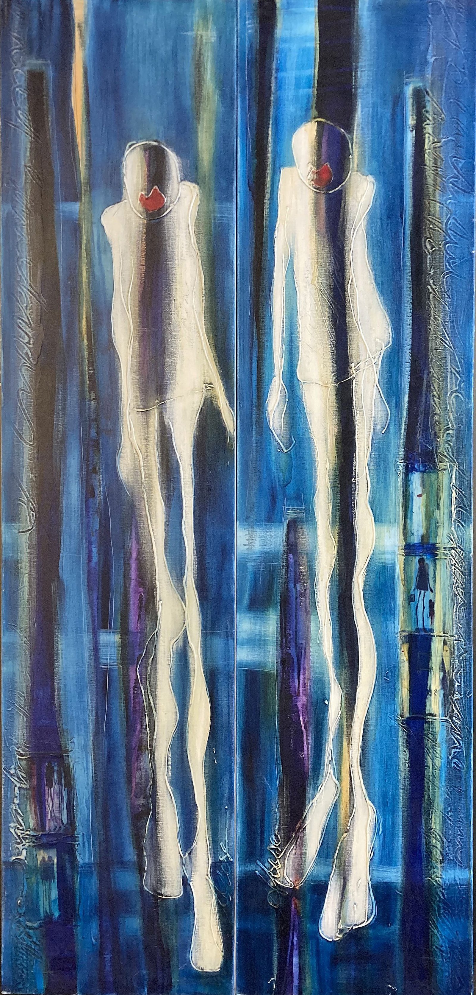 Standing in the Rain (diptych)